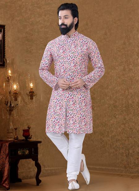 Multi Colour New Printed Ethnic Wear Cotton Mens Kurta Pajama Collection KS 1518